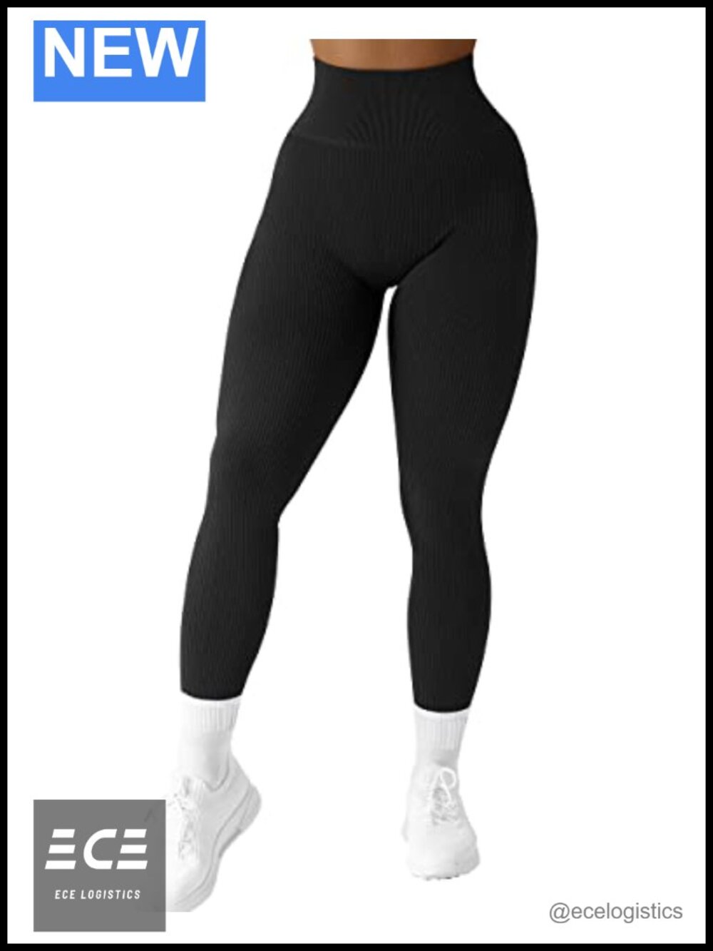 Ribbed Seamless High Waisted Workout Leggings Gym Yoga Pants
